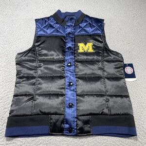 Michigan Wolverines Jacket Vest Womens Large Black NCAA Football G III Sports